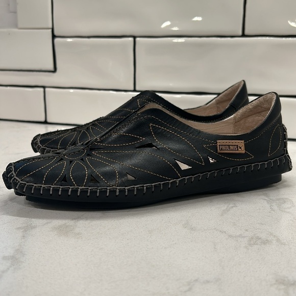 Pikolinos Jerez Womens EU 36 US 6 Black Leather Loafer Shoes Driving Moccasin - Picture 15 of 16